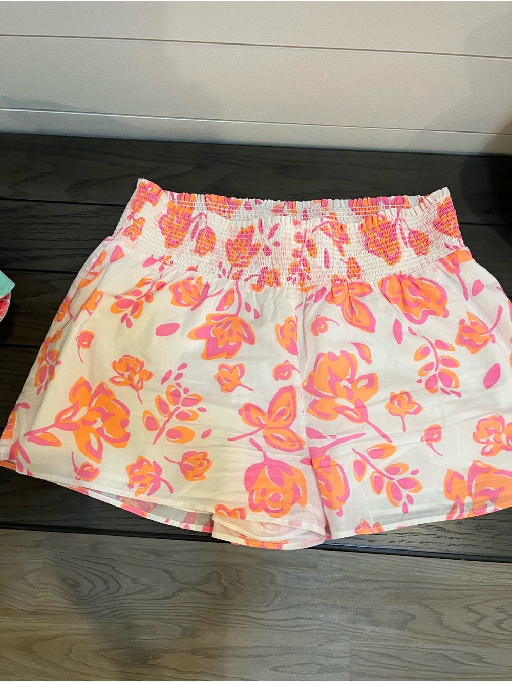 Vineyard Vines White Shorts with Pink & Orange Floral Print